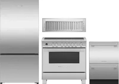 4 Piece Package Includes Refrigerator, Range, Hood And Dishwasher